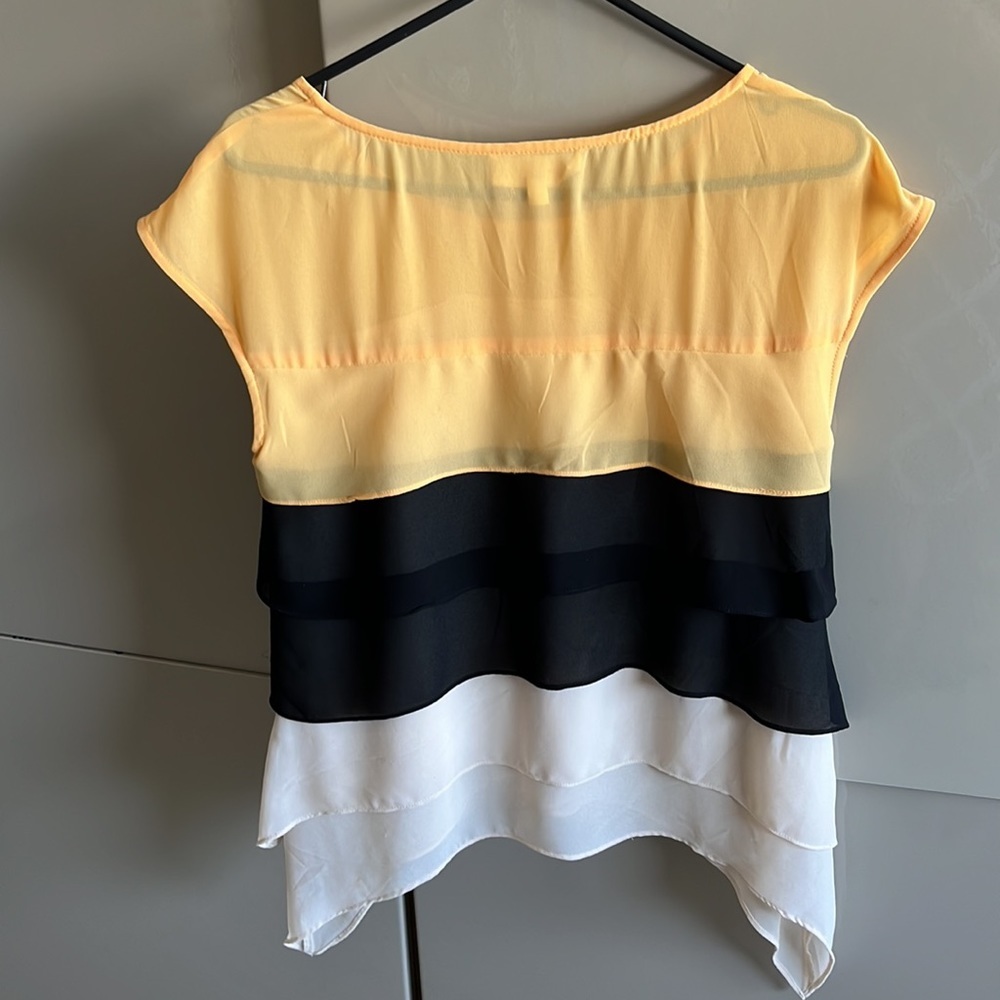 Sheer Tri-Color Blouse. Small - Picture 5 of 5